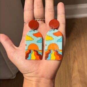 Psychedelic Dangly Earrings